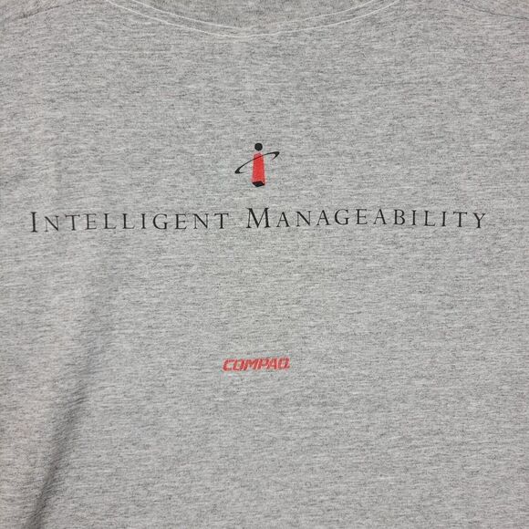 Vintage Compaq Computer T-Shirt Mens XL Extra Large Gray Intelligent Manager - Picture 3 of 9